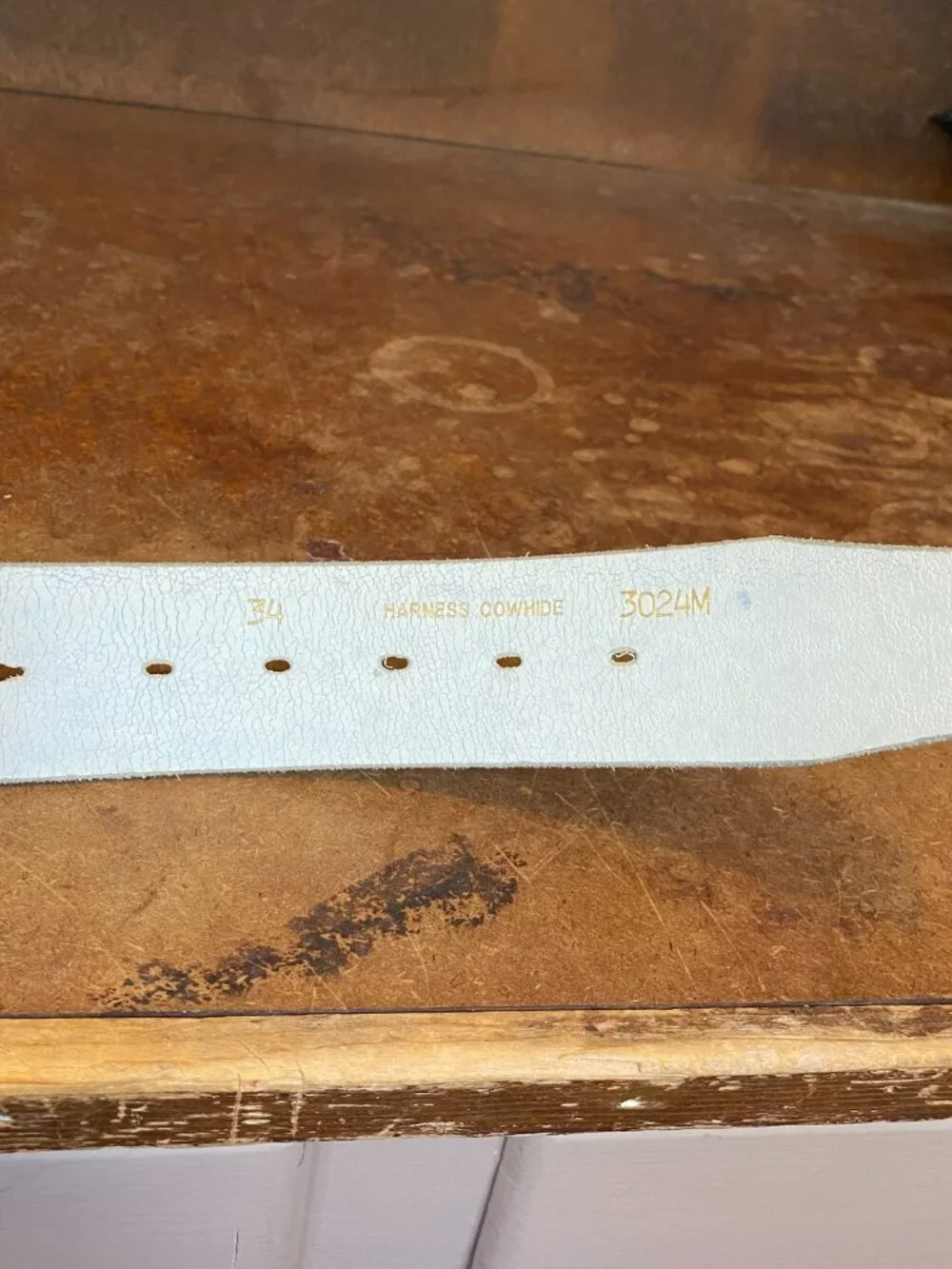 Vintage Thompsons White Leather GoGo Belt Harness Cowhide Diamond Size 34